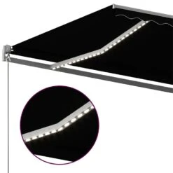 VIDAXL Auvent Automatique Capteur De Vent Et Led 600x300 Cm Anthracite -VerdeLuxe 6480d1c778a4b2.43071341