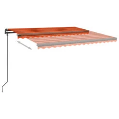 VIDAXL Auvent Automatique Capteur De Vent Led 4,5x3,5 M Orange Marron -VerdeLuxe 6480d1e1d2ba71.69677164