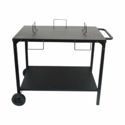 Desserte Extérieure Noire En Acier Modulable Pour Plancha Avec Deux Roues -VerdeLuxe 6482c3f290b070.05349632