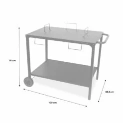 Desserte Extérieure Noire En Acier Modulable Pour Plancha Avec Deux Roues -VerdeLuxe 6482c3f2aaef05.36569226