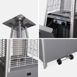 Chauffage D'extérieur Avec Sa Housse Intégrale - Arctic 13kw Gris Clair - Parasol Chauffant Gaz Pyramide. Chauffage De Terrasse -VerdeLuxe 6482c400e95541.66193012