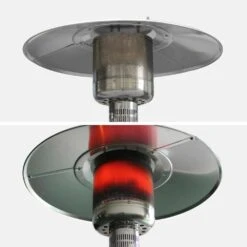 Lot De 2 Chauffages Extérieur à Gaz Noir. Parasols Chauffants De Terrasse Finland 12.5kw Avec Roulettes -VerdeLuxe 648318a11580c9.70397332