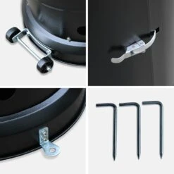 Lot De 2 Chauffages Extérieur à Gaz Noir. Parasols Chauffants De Terrasse Finland 12.5kw Avec Roulettes -VerdeLuxe 648318a138fed2.07477180