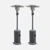 Lot De 2 Chauffages Extérieur à Gaz Gris. Parasols Chauffants De Terrasse Finland 12.5kw Avec Roulettes -VerdeLuxe 648318a4ded694.49169060