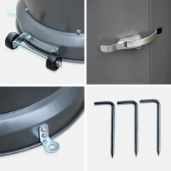 Lot De 2 Chauffages Extérieur à Gaz Gris. Parasols Chauffants De Terrasse Finland 12.5kw Avec Roulettes -VerdeLuxe 648318a4f0a9d9.68201712