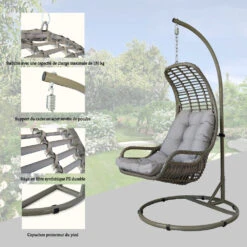 Fauteuil Suspendu Couleur Cuivre -VerdeLuxe 648864d72be1e6.38058044