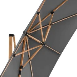 Parasol Déporté Carré 3x3m Effet Bois Anthracite -VerdeLuxe 648864fd308121.78263089