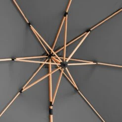 Parasol Déporté Carré 3x3m Effet Bois Anthracite -VerdeLuxe 648864fd5a14a3.81032769