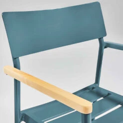 Fauteuil De Jardin En Aluminium Et Bois Bleu Canard -VerdeLuxe 64886518ca01e9.25816459