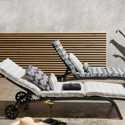 Coussin Bain De Soleil Polyester Blanc Et Noir 186 X 60 X 5 Cm -VerdeLuxe 6488658f7ed108.90185688