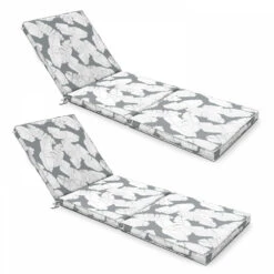 Lot De 2 Coussins Bain De Soleil Polyester Gris 186x60x5 Cm