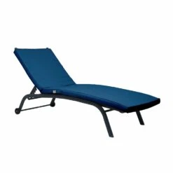 Coussin Bain De Soleil / Matelas Pour Transat Dehoussable- 185x60x5cm - Bleu Petrole -VerdeLuxe 648b51d516e901.73443995