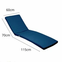Coussin Bain De Soleil / Matelas Pour Transat Dehoussable- 185x60x5cm - Bleu Petrole -VerdeLuxe 648b51d526cdd9.71878983