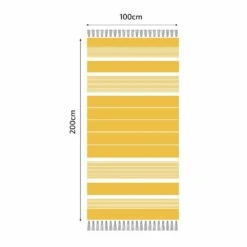 Fouta En Coton Arthur 100x200cm Jaune -VerdeLuxe 648b51d64eb9f0.32626745