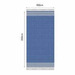 Fouta En Coton Tissage Nid D'abeille Ziwane 100x200cm Bleu Royal -VerdeLuxe 648b552af1c2b4.68867882
