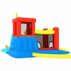 Happy Hop Château Gonflable Avec Toboggan Et Piscine 330x441x233 Cm -VerdeLuxe 648c44569cd384.52712077