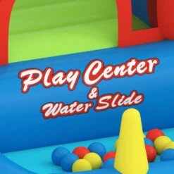 Happy Hop Château Gonflable Avec Toboggan Et Piscine 330x441x233 Cm -VerdeLuxe 648c4456a9c6f4.27668059