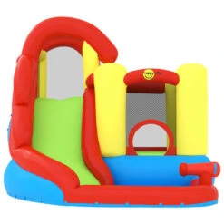 Happy Hop Château Gonflable Avec Toboggan Et Piscine 280x319x211 Cm -VerdeLuxe 648c4457c1e5a6.00295789