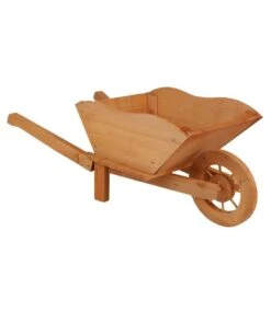 Porte Plantes Brouette Bois Naturel