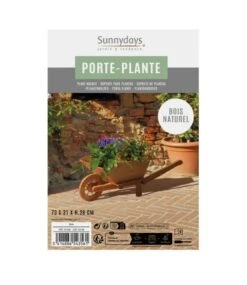 Porte Plantes Brouette Bois Naturel -VerdeLuxe 64947e262afb14.67594203