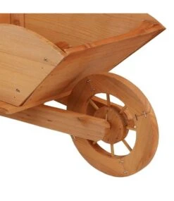 Porte Plantes Brouette Bois Naturel -VerdeLuxe 64947e263d5331.10961701