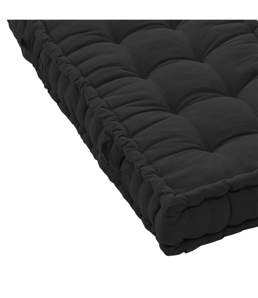 Coussin Palette 60x120 Cm Uni Paletis Noir Coton 4 Coussin Palette 60x120 Cm Uni Paletis Noir Coton – Image 2
