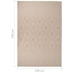 VIDAXL Tapis à Tissage Plat D'extérieur 160x230 Cm Rayures Brunes -VerdeLuxe 6494a15c958fb1.67068471