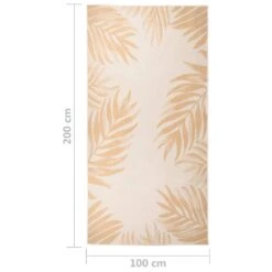 VIDAXL Tapis à Tissage Plat D'extérieur 100x200 Cm Motif De Feuille -VerdeLuxe 6494a16a31f257.85134555