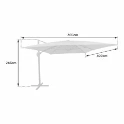 Parasol Déporté Molokai Rectangulaire 3x4m Bleu + Housse -VerdeLuxe 6494abd473c358.07032066