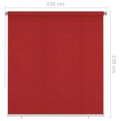 VIDAXL Store Roulant D'extérieur 220x230 Cm Rouge 13 VIDAXL Store Roulant D'extérieur 220x230 Cm Rouge -VerdeLuxe 6494b667398f82.51773735