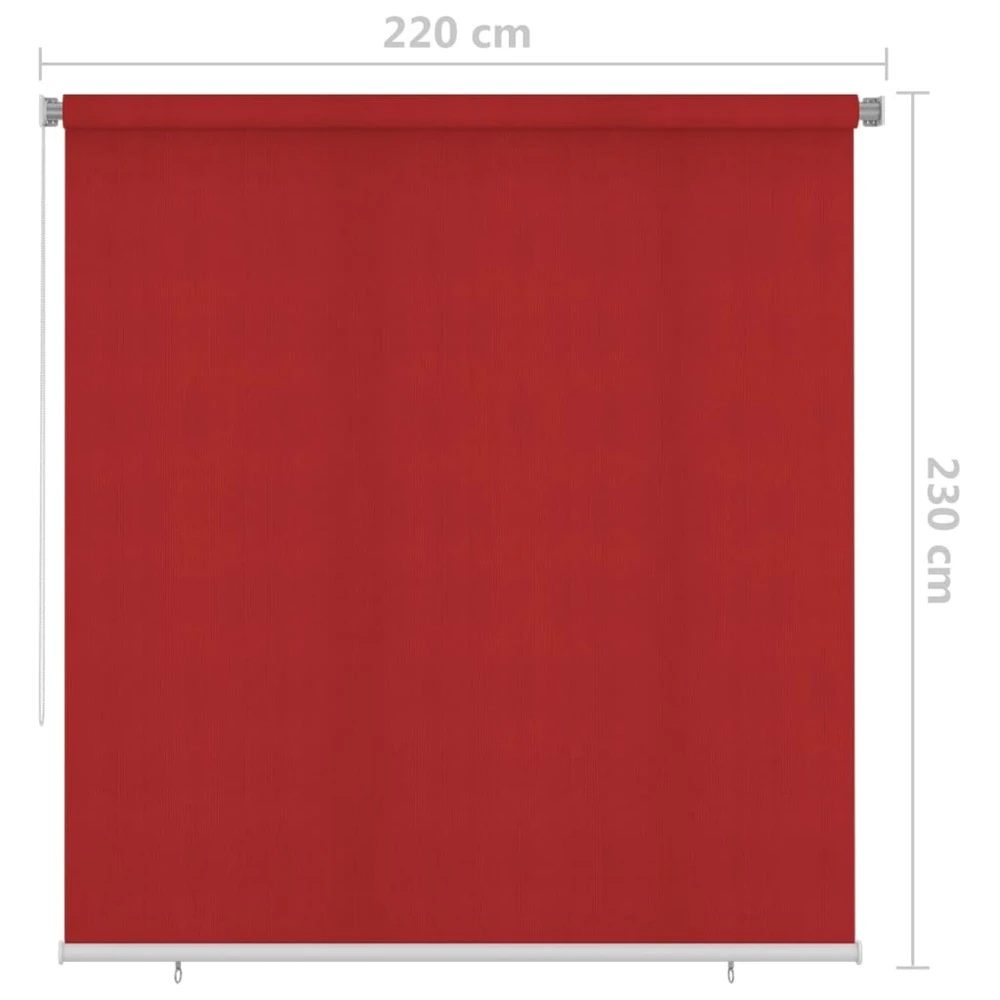 VIDAXL Store Roulant D'extérieur 220x230 Cm Rouge 8 VIDAXL Store Roulant D'extérieur 220x230 Cm Rouge – Image 6