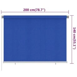 VIDAXL Store Roulant D'extérieur 200x140 Cm Bleu Pehd -VerdeLuxe 6494b66a50e4a9.51962703