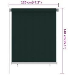VIDAXL Store Roulant D'extérieur 120x140 Cm Vert Foncé Pehd 13 VIDAXL Store Roulant D'extérieur 120x140 Cm Vert Foncé Pehd -VerdeLuxe 6494b67463fd71.42126493