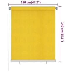 VIDAXL Store Roulant D'extérieur 120x140 Cm Jaune Pehd -VerdeLuxe 6494b675c3ea30.40070575