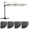 Parasol Déporté 3x3m Et 4 Dalles Lestées Aluminium Blanc 2 Parasol Déporté 3x3m Et 4 Dalles Lestées Aluminium Blanc -VerdeLuxe 6496c97760f845.82172703