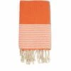 Fouta En Coton Tissage Nid D'abeille Ziwane 100x200cm Orange -VerdeLuxe 6499111123e8e3.52634610