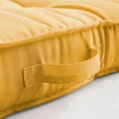 Coussin De Sol Ou D'assise Matelassé Polyester Jaune 120x80x12 Cm -VerdeLuxe 690a1fba9743b0f4