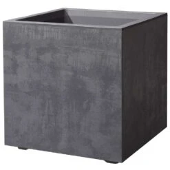 Pot Carré Millenium En Plastique Anthracite L.39 X L.39 X H.39cm