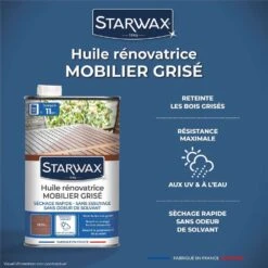 Huile Rénovatrice Teinte Teck Pour Mobilier En Bois Grisé 750 Ml -VerdeLuxe 809244 005