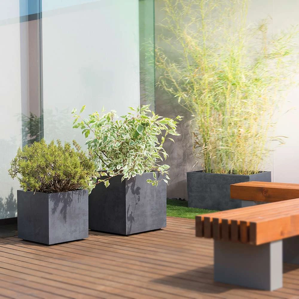 Pot Cube Millenium Plastique Réserve D'eau & Roulettes Anthracite 49cm 6 Pot Cube Millenium Plastique Réserve D'eau & Roulettes Anthracite 49cm – Image 4