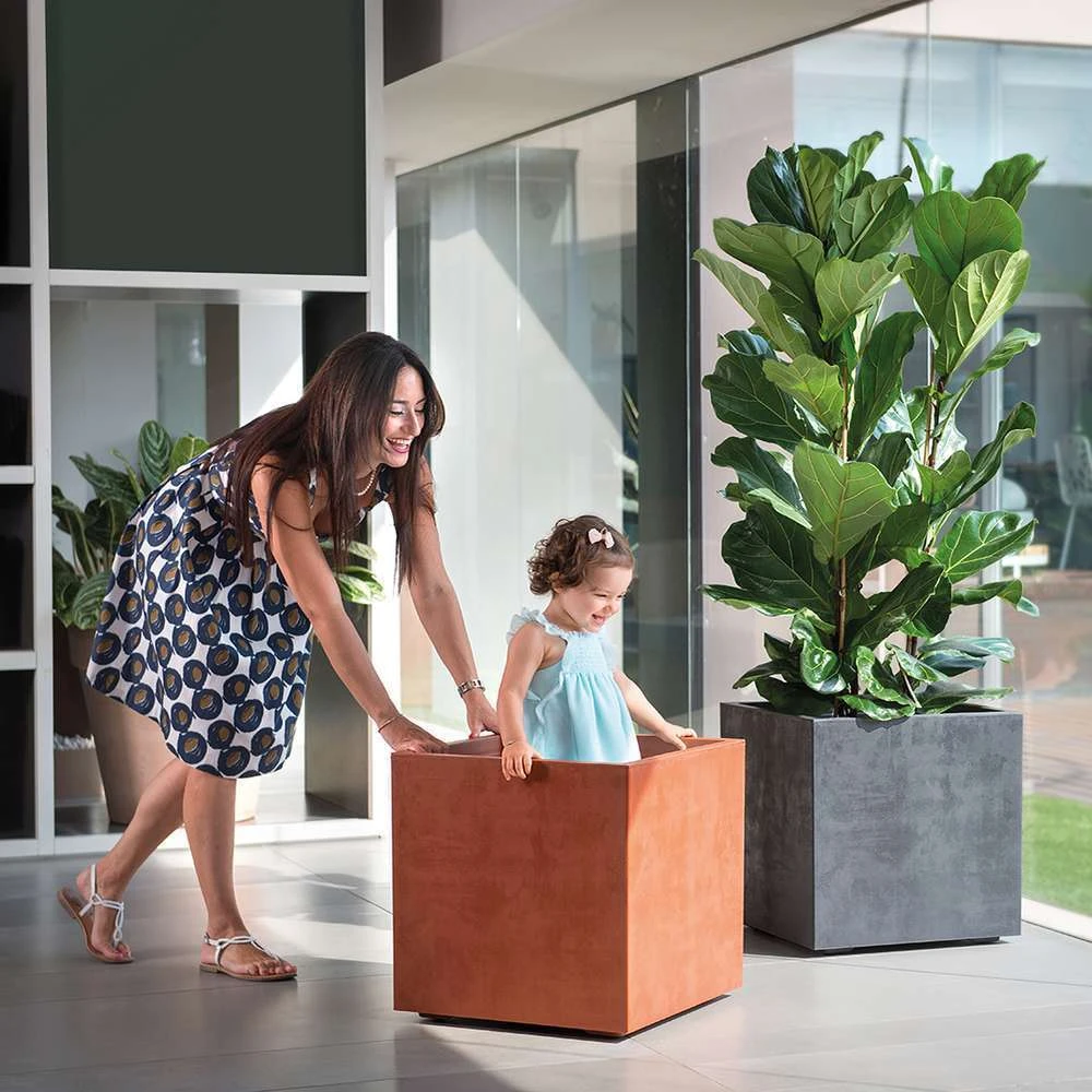 Pot Cube Millenium Plastique Réserve D'eau & Roulettes Anthracite 49cm 7 Pot Cube Millenium Plastique Réserve D'eau & Roulettes Anthracite 49cm – Image 5