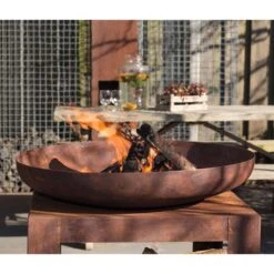 Brasero Au Bois Selki Industrial En Acier - 80x80x85 Cm -VerdeLuxe 884438 004