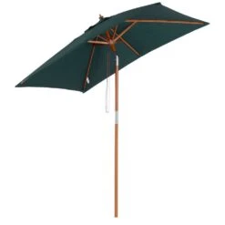 OUTSUNNY Parasol Rectangulaire Inclinable Vert - 200x150x230cm -VerdeLuxe 943397 001