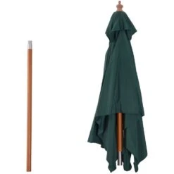 OUTSUNNY Parasol Rectangulaire Inclinable Vert - 200x150x230cm -VerdeLuxe 943397 005