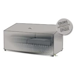 Housse Pour Canapé 2 Places En Polyester Anthracite - 145x85x70 Cm -VerdeLuxe 953133 003