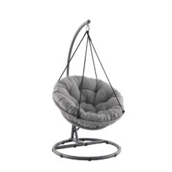Fauteuil De Jardin Œuf CÉLESTE En Acier Gris - H.196 Cm, D.105 Cm