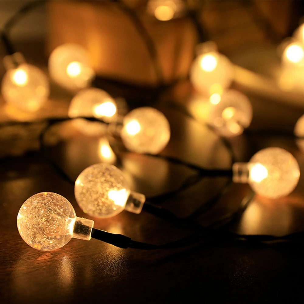 Guirlande 30 Boules Transparentes Led Jaunes 6.5m 7 Guirlande 30 Boules Transparentes Led Jaunes 6.5m – Image 5